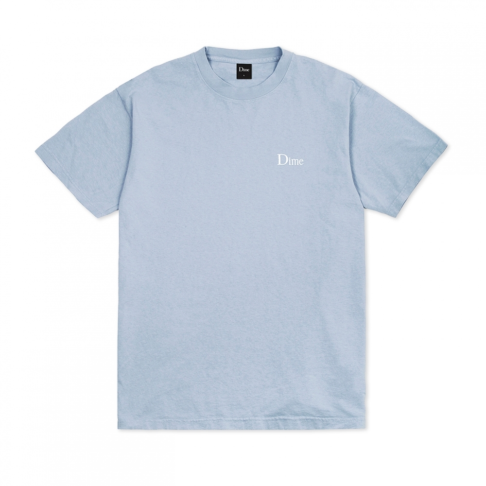 Dime Classic Small Logo Embroidered T-Shirt (Clear Blue)