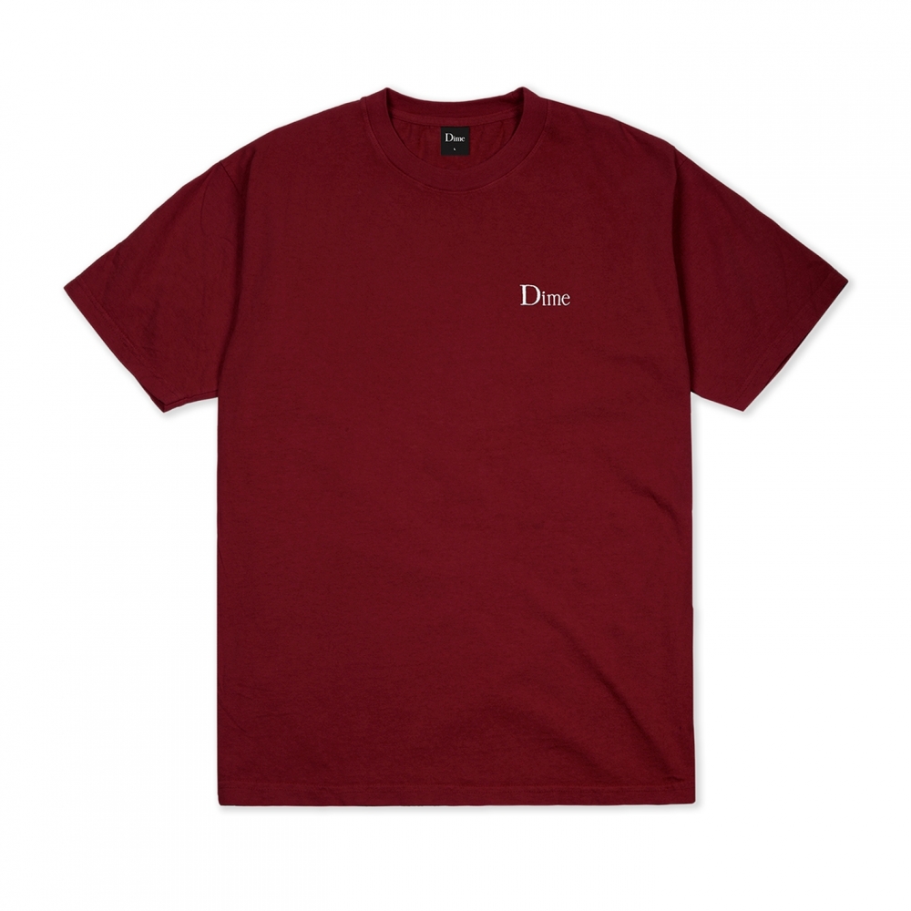 Dime Classic Small Logo Embroidered T-Shirt (Ruby)