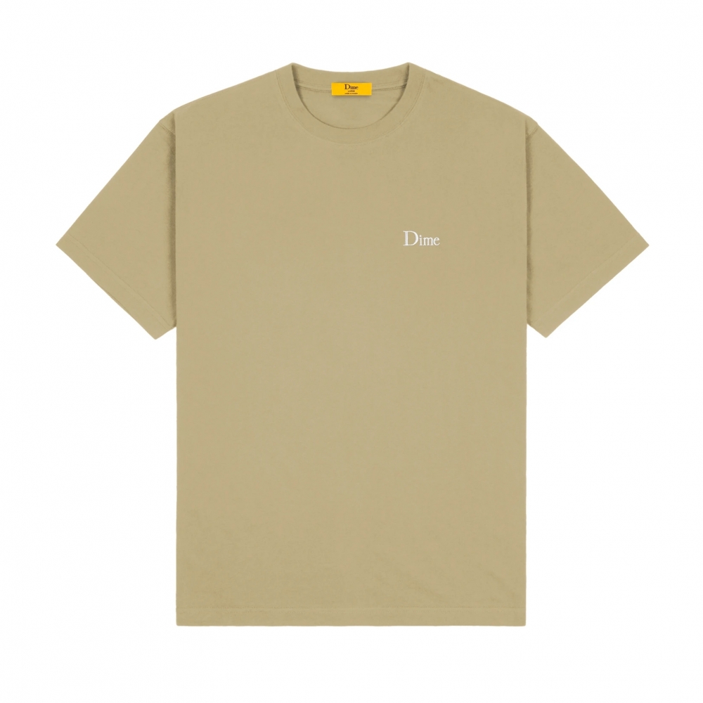 Dime Classic Small Logo Embroidered T-Shirt (Taupe)