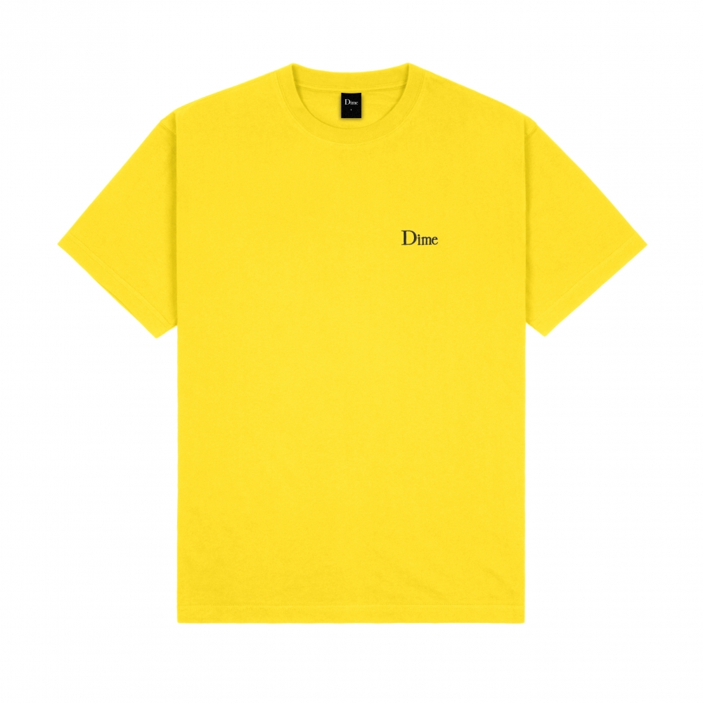 Dime Classic Small Logo Embroidered T-Shirt (Yellow)