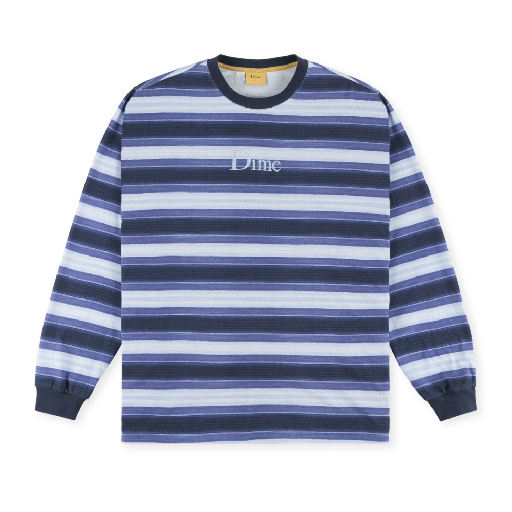 Dime Classic Striped Long Sleeve T-Shirt (Navy)