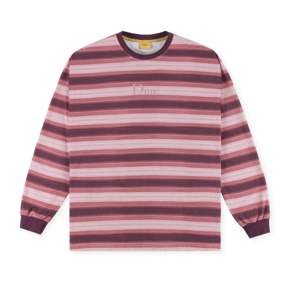 Dime Classic Striped Long Sleeve T-Shirt (Red)