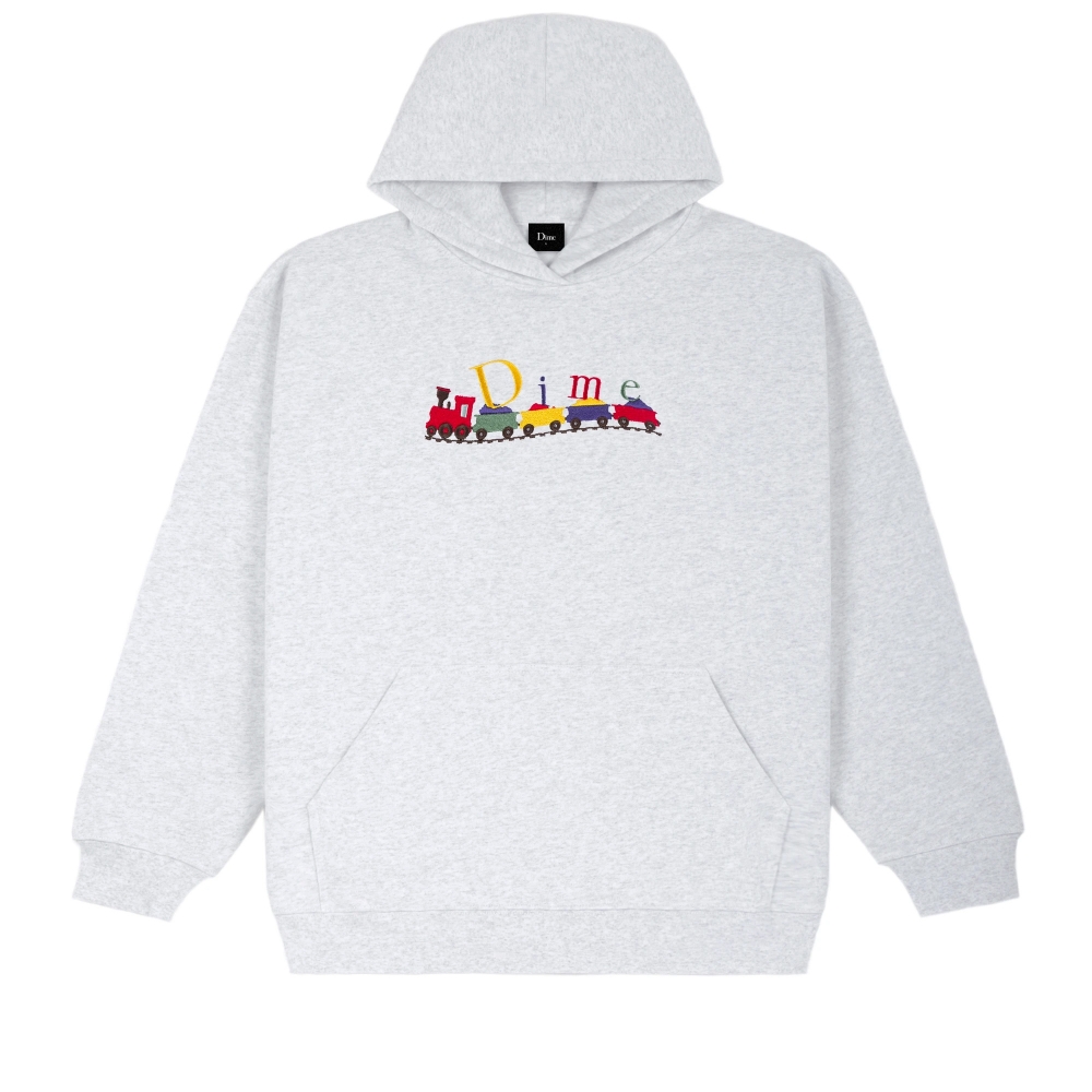 Dime Classic Train Embroidered Pullover Hooded Sweatshirt (Ash)