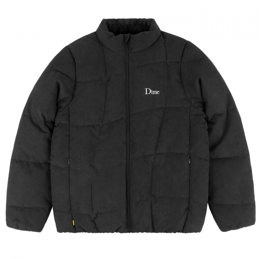 Dime Corduroy Wave Puffer Jacket (Black)