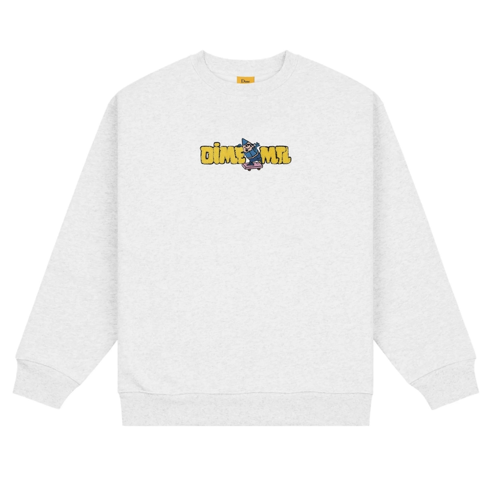 Dime Crayon Chenille Embroidered Crew Neck Sweatshirt (Ash)