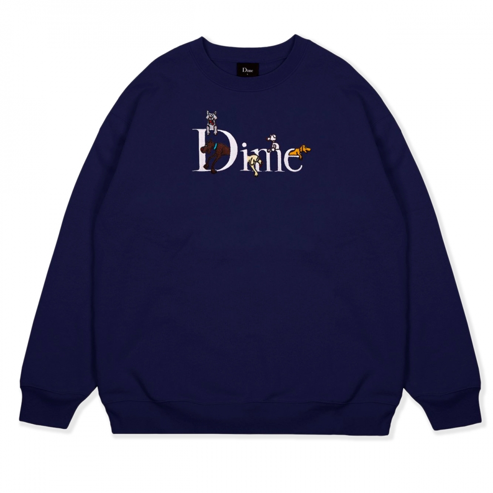 Dime Dog Classic Logo Crew Neck Sweatshirt (Navy)