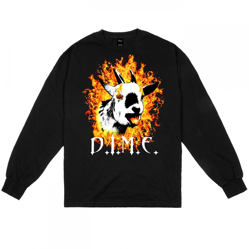 Dime Fire Goat Long Sleeve T-Shirt (Black)