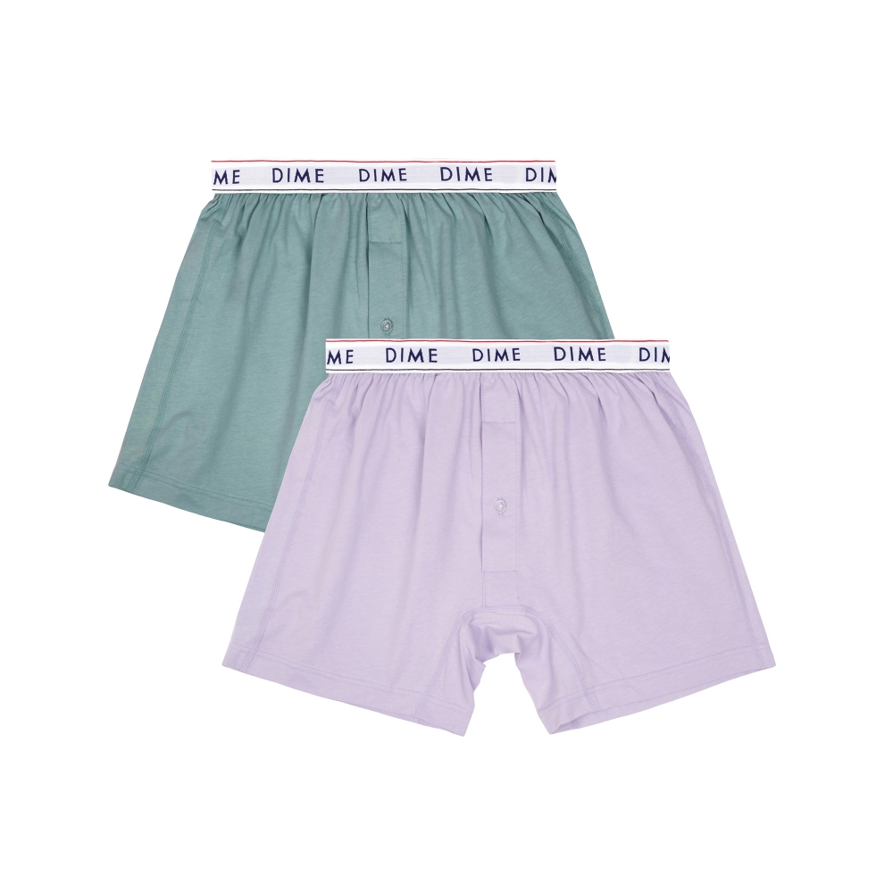 Dime Loose Fit Boxers 2 Pack (Green/Light Purple)