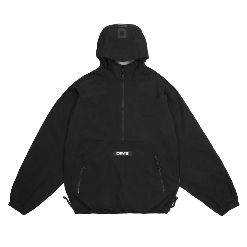 Dime Pullover Hooded Shell Jacket (Black)