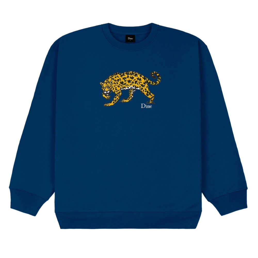 Dime Puzzle Cat Crew Neck Sweatshirt (Navy)