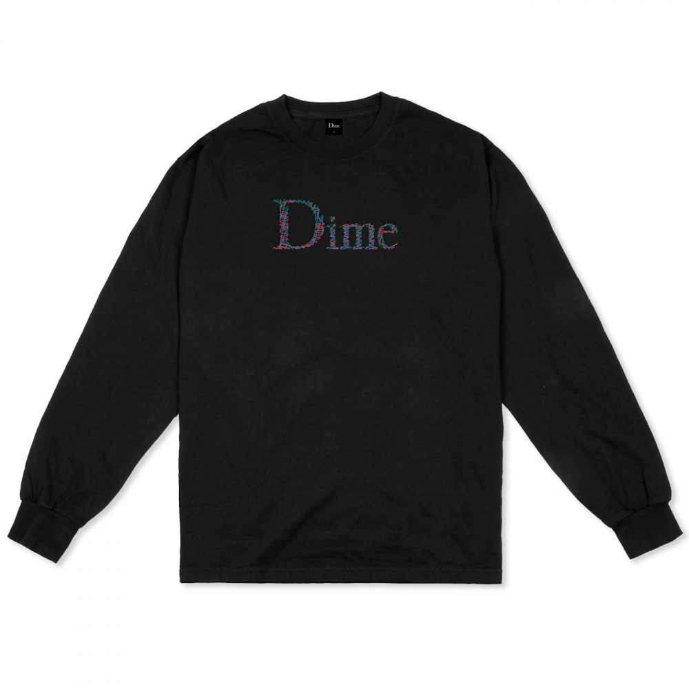 Dime Scribble Classic Logo Long Sleeve T-Shirt (Black)
