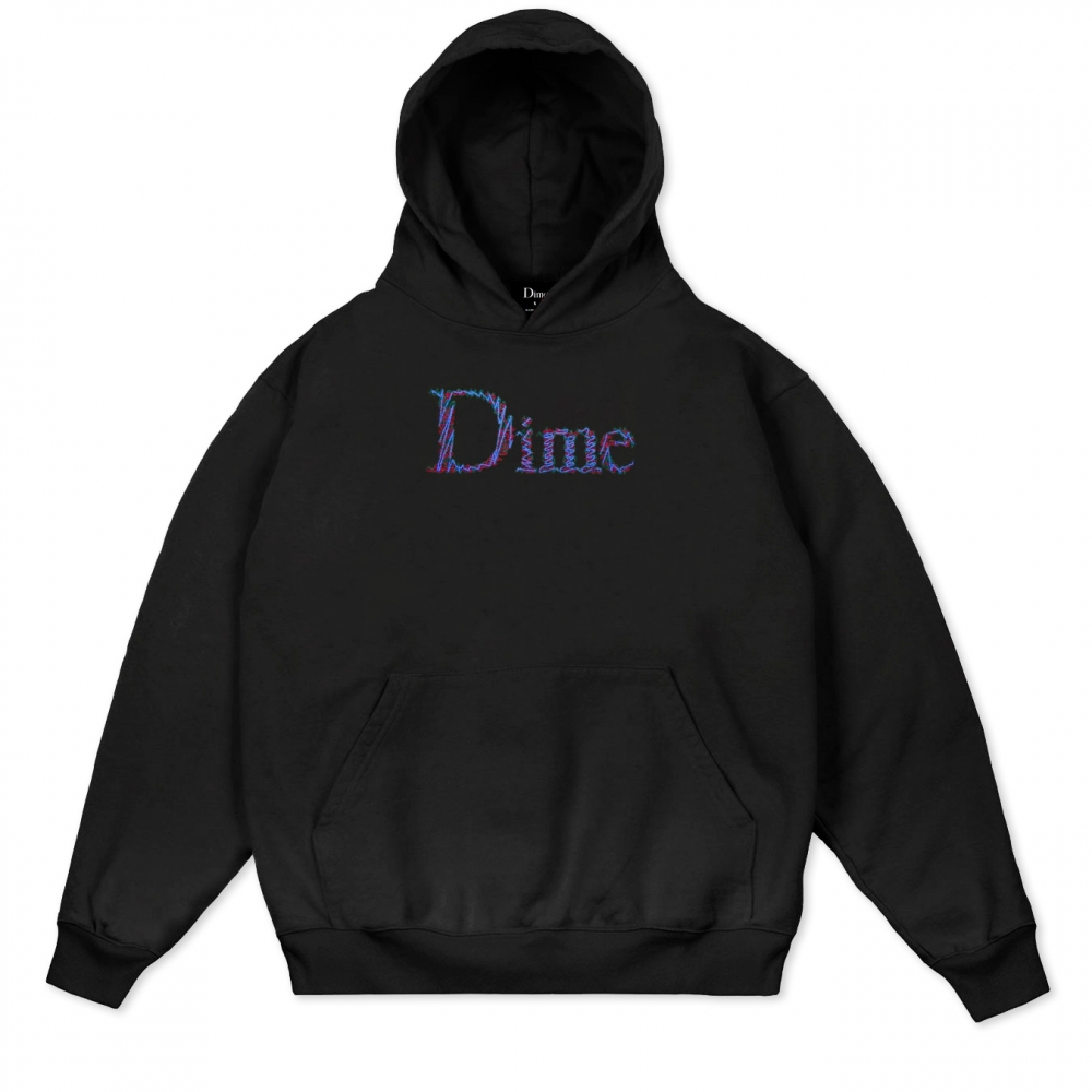 Dime Scribble Classic Logo Pullover Hooded Sweatshirt (Black)