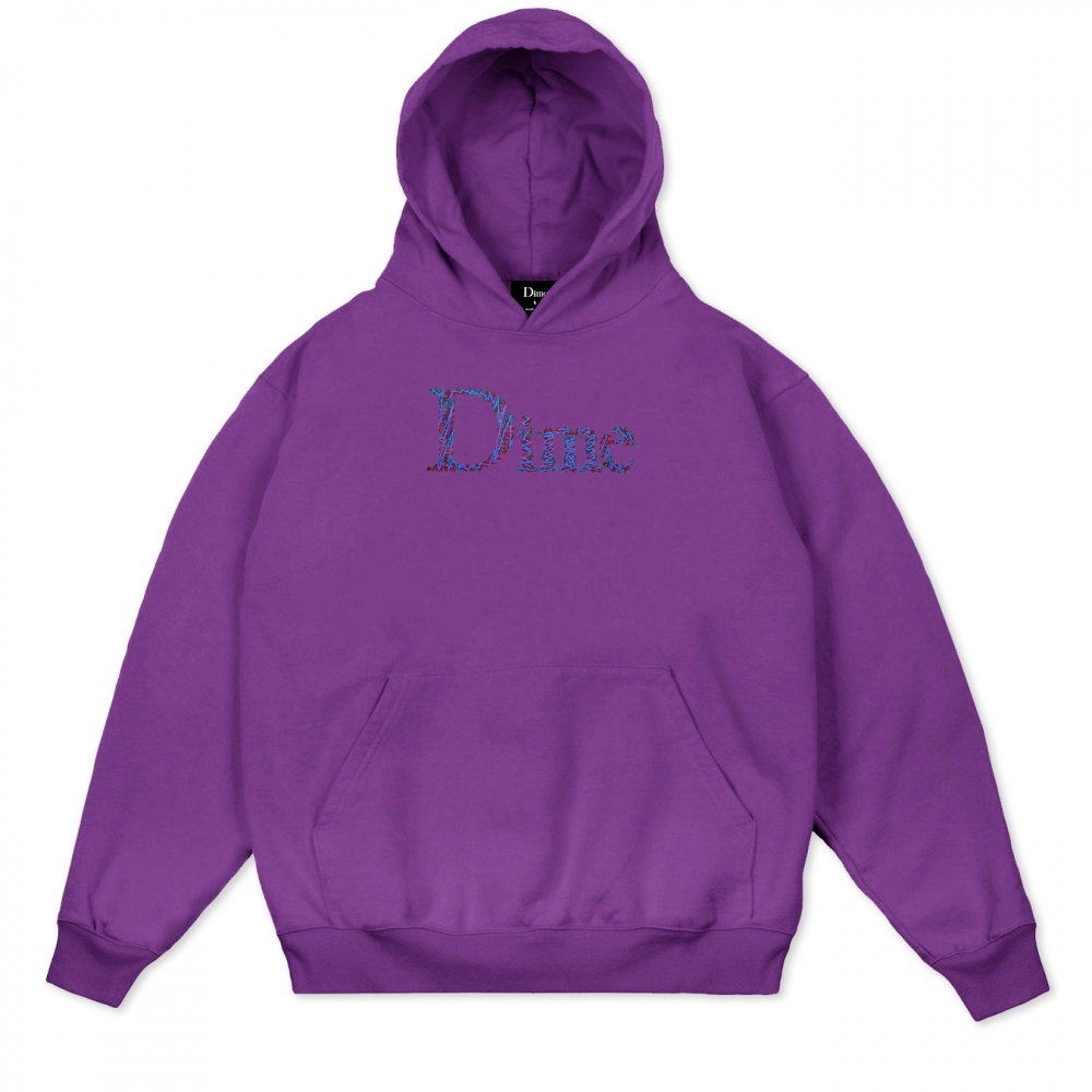 Dime Scribble Classic Logo Pullover Hooded Sweatshirt (Purple)