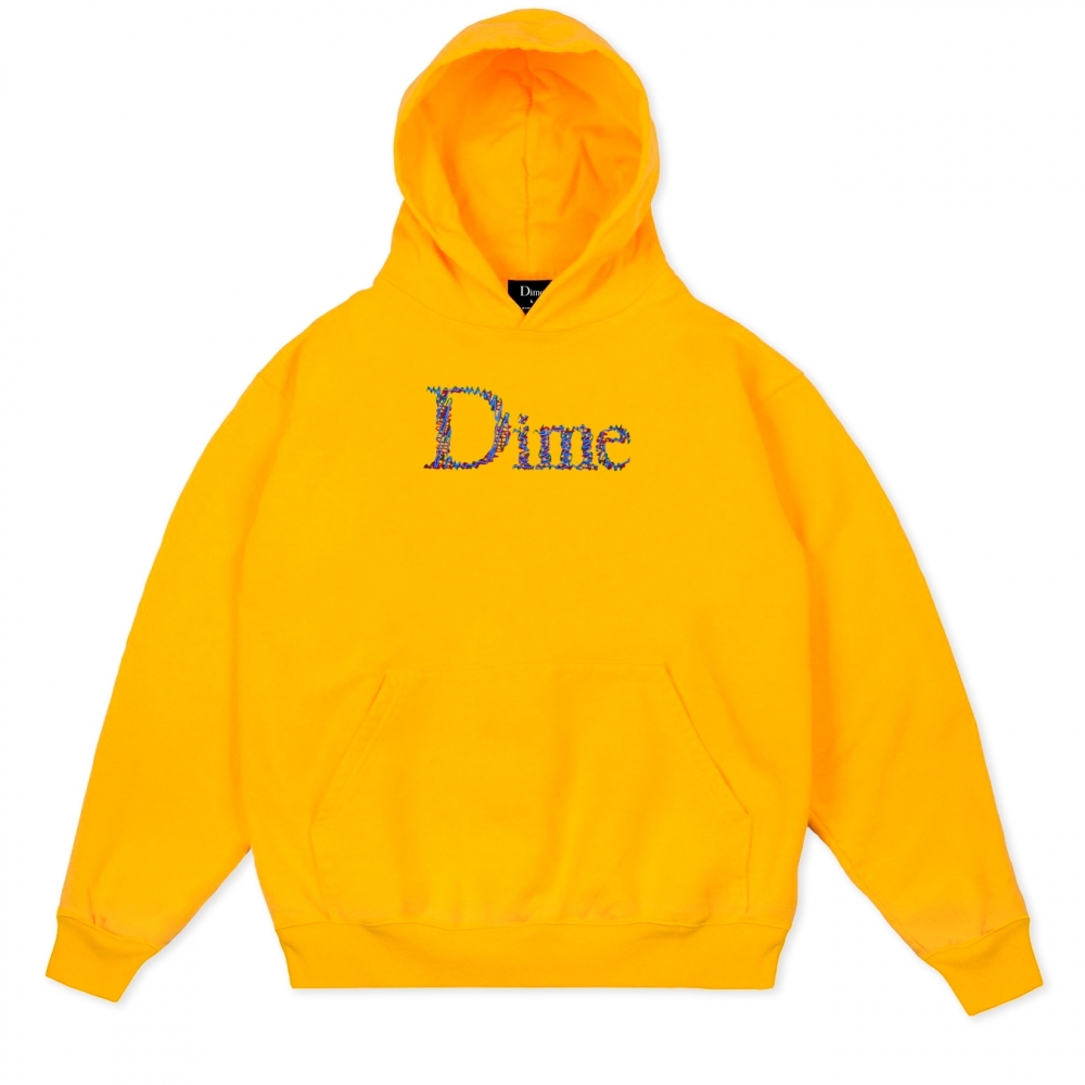 Dime Scribble Classic Logo Pullover Hooded Sweatshirt (Yellow)