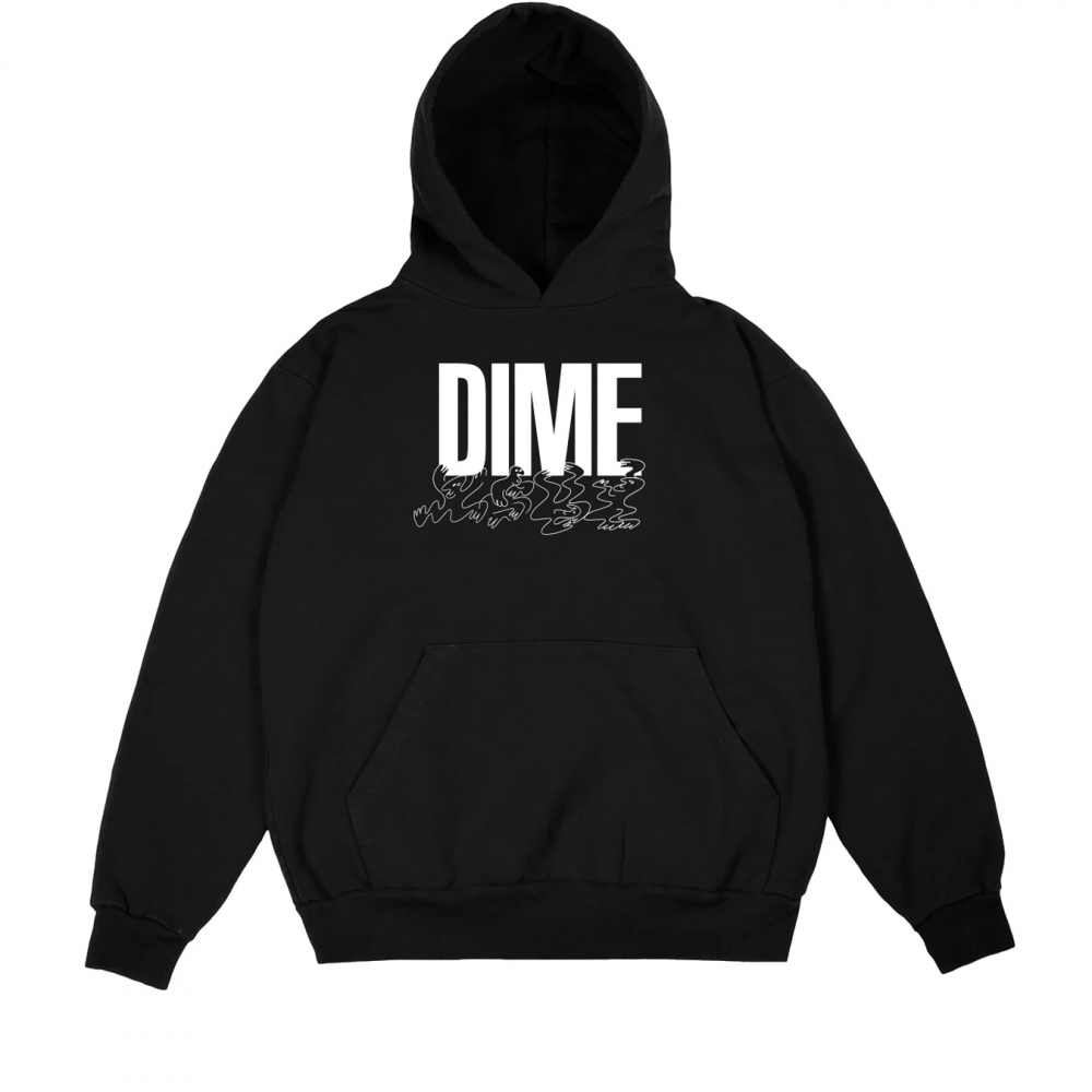 Dime Support Pullover Hooded Sweatshirt (Black)