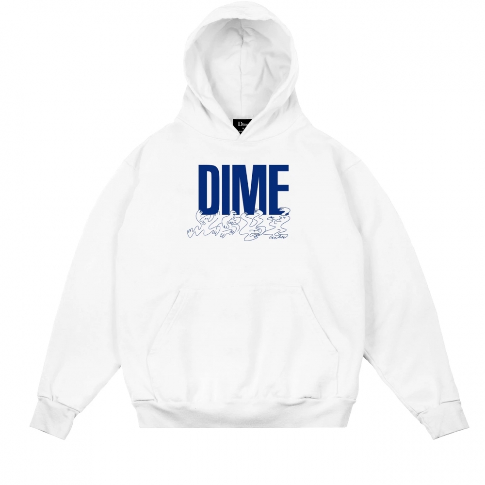 Dime Support Pullover Hooded Sweatshirt (White)