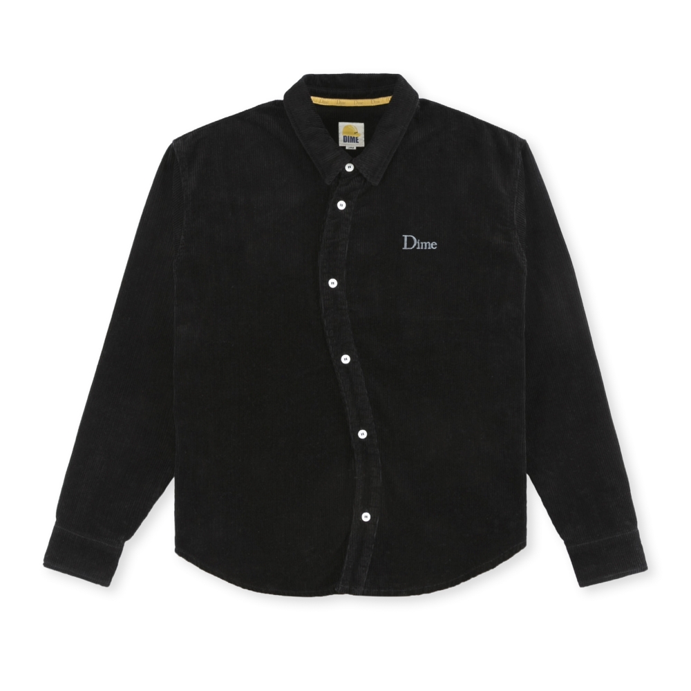 Dime Wave Corduroy Long Sleeve Shirt (Black)