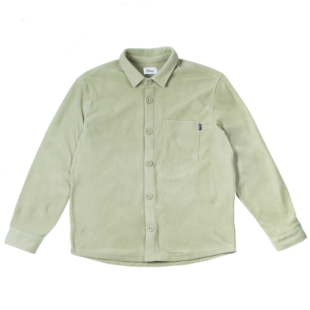 Dime Fleece Button-Up Shirt (Green)