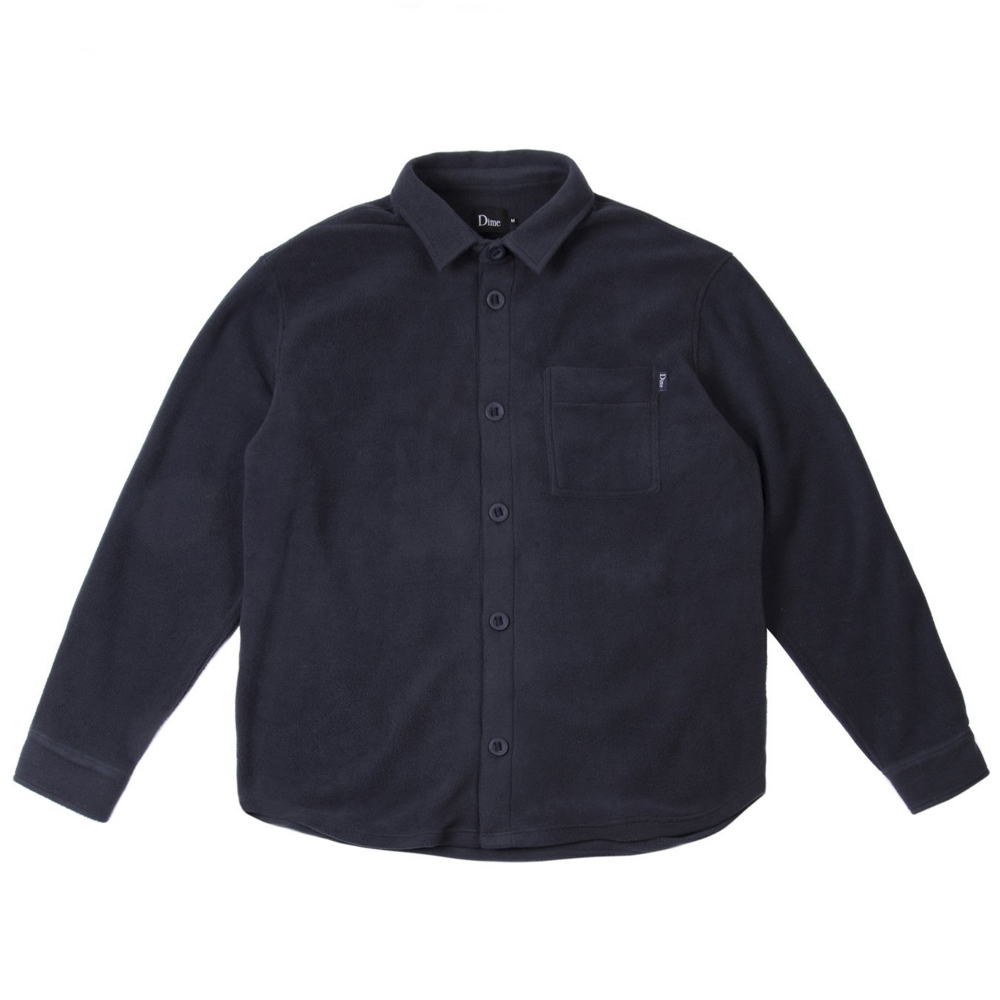 Dime Fleece Button-Up Shirt (Navy)