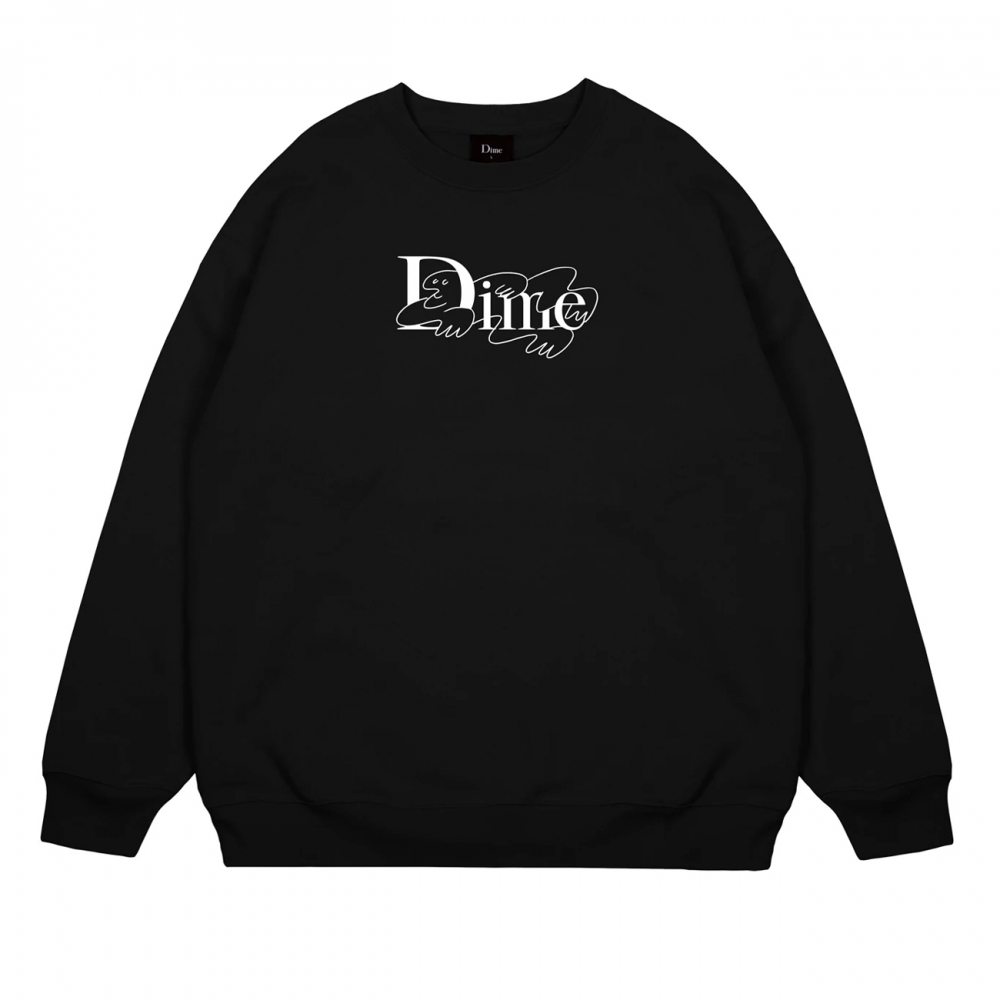 Dime Chilling Classic Logo Crew Neck Sweatshirt (Black)