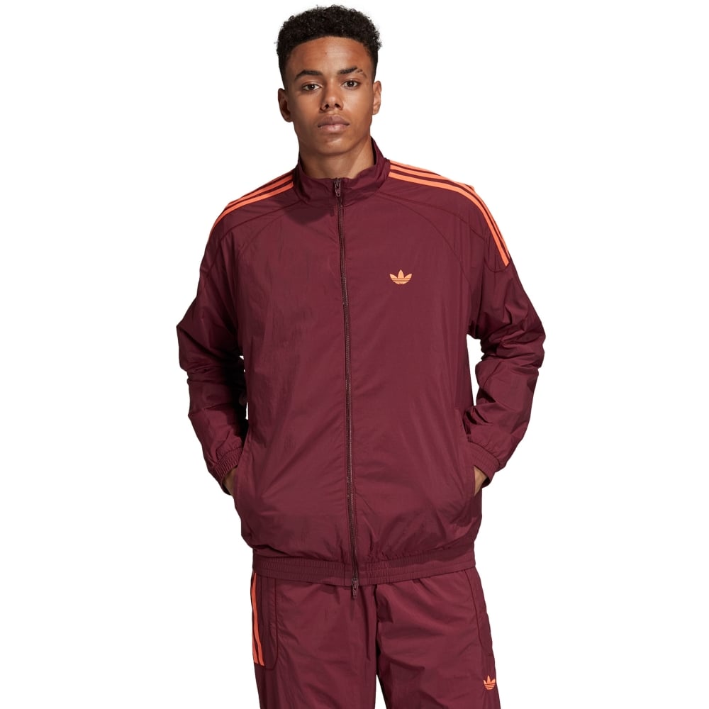 Maroon adidas deals track jacket
