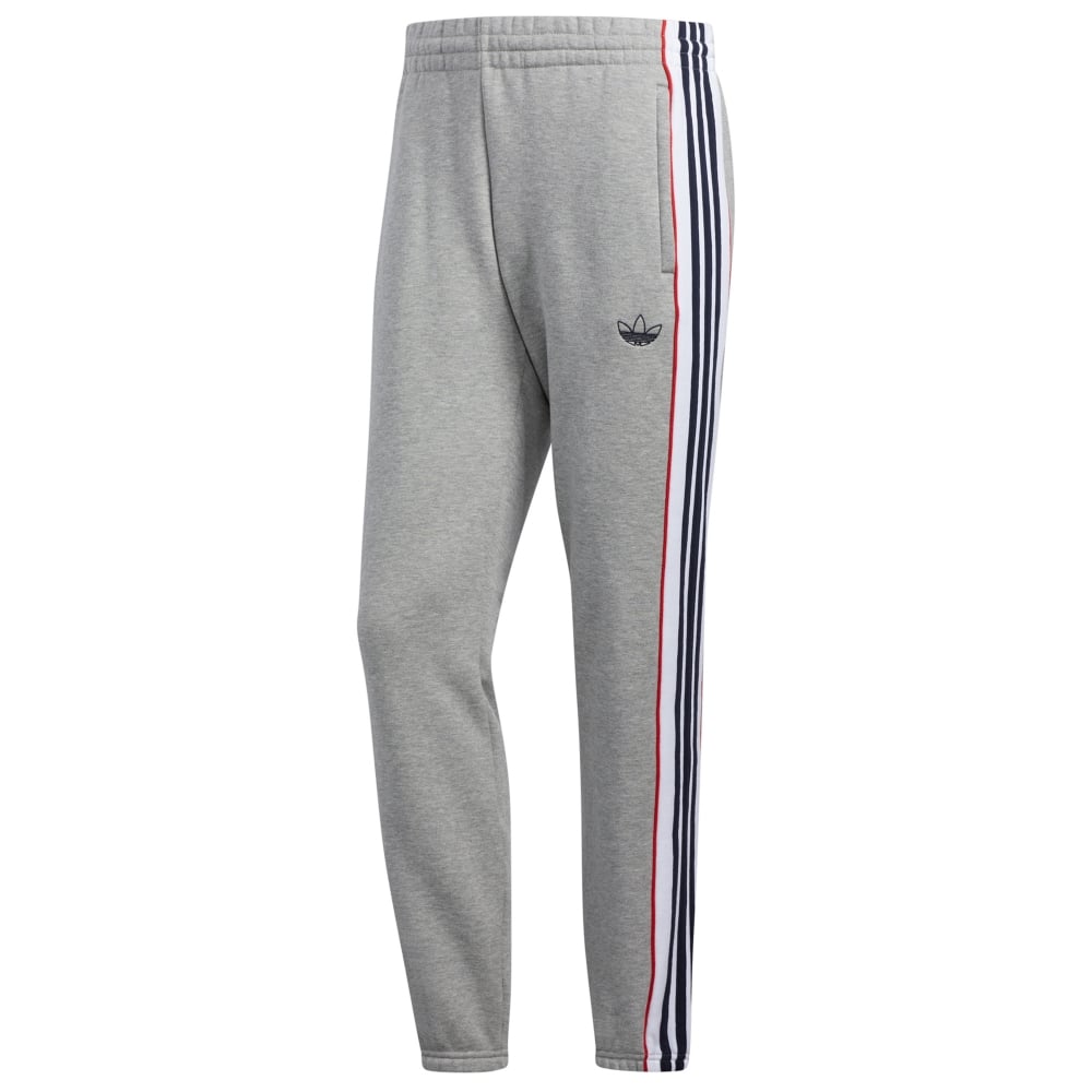 adidas 3-Stripes Panel Joggers (Medium Grey Heather/White)