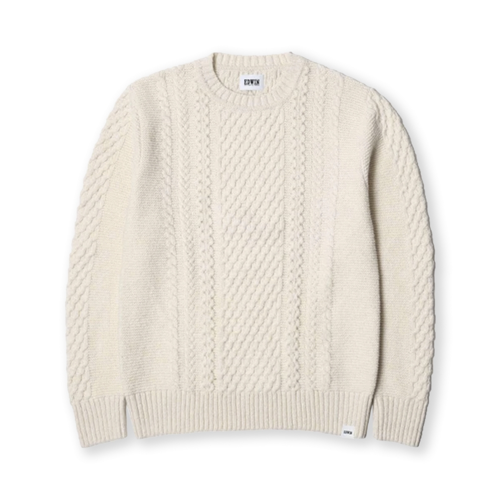 Edwin United Ecoplanet Wool Blended Sweater (Natural Garment Washed)