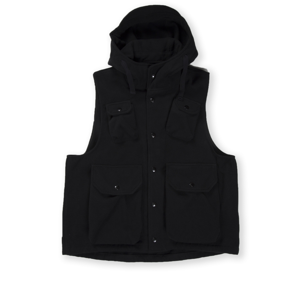 Engineered Garments Field Vest (Black Polyester Fake Melton)