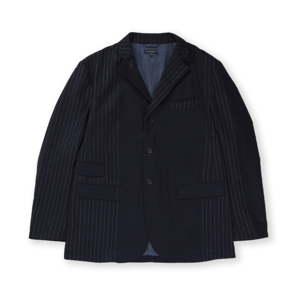 Engineered Garments Lawrence Jacket (Dark Navy Wool Chalk Stripe)