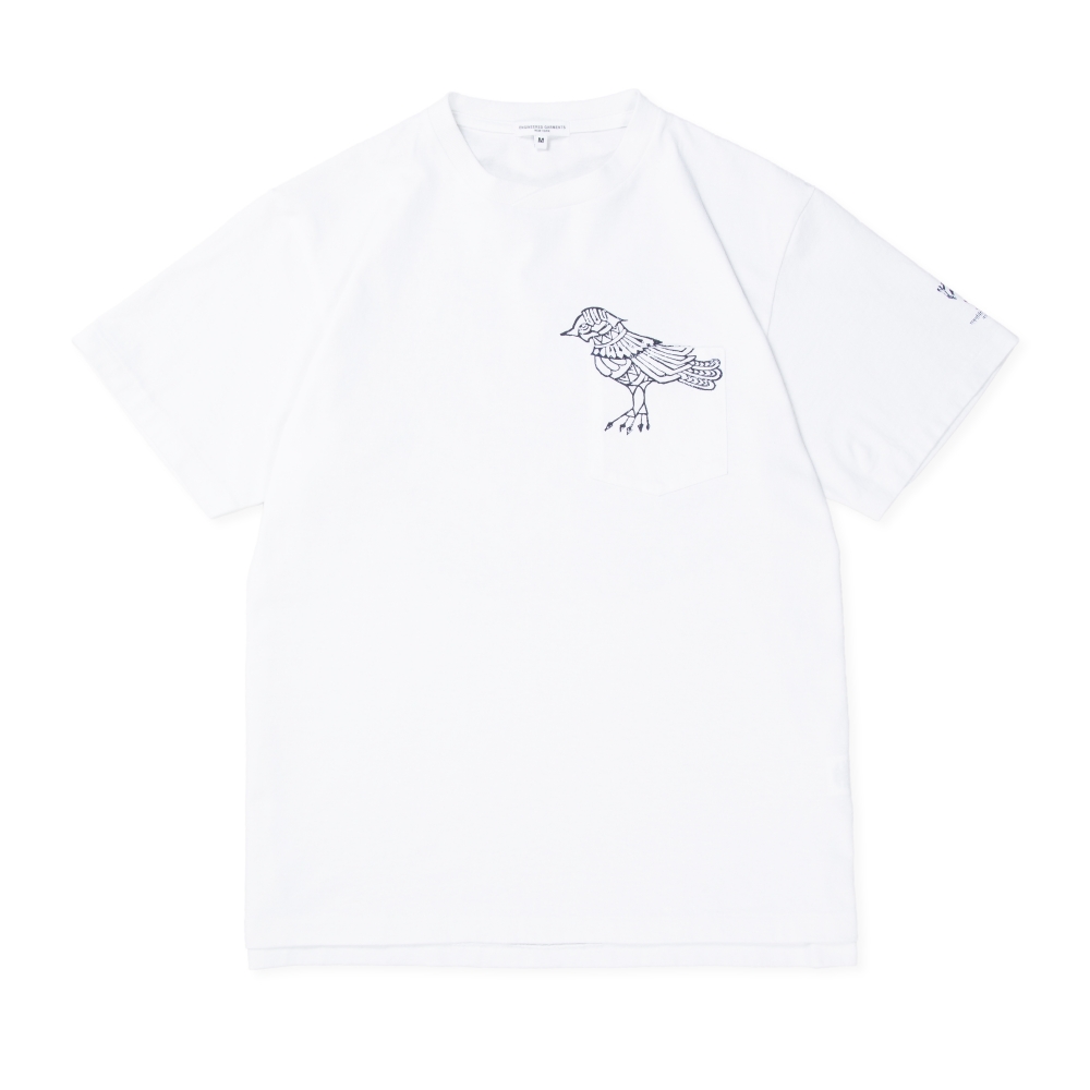 Engineered Garments Printed Cross T-Shirt (White/Phoenix Print)