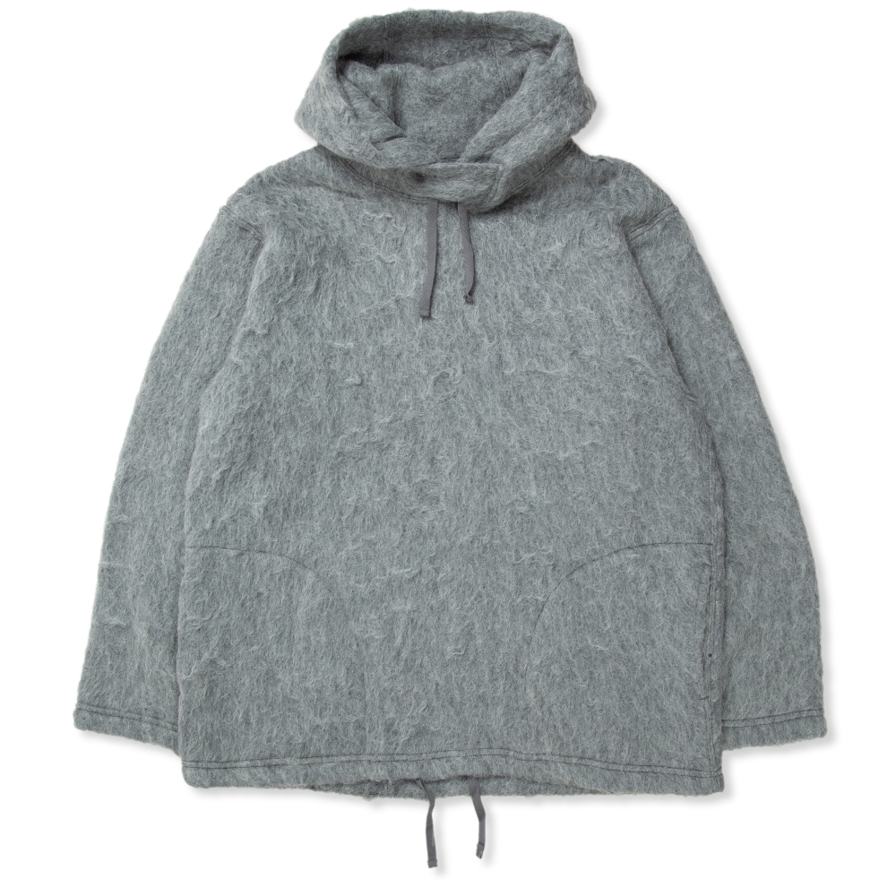 Engineered Garments Pullover Hooded Sweatshirt (Heather Grey Solid Mohair)