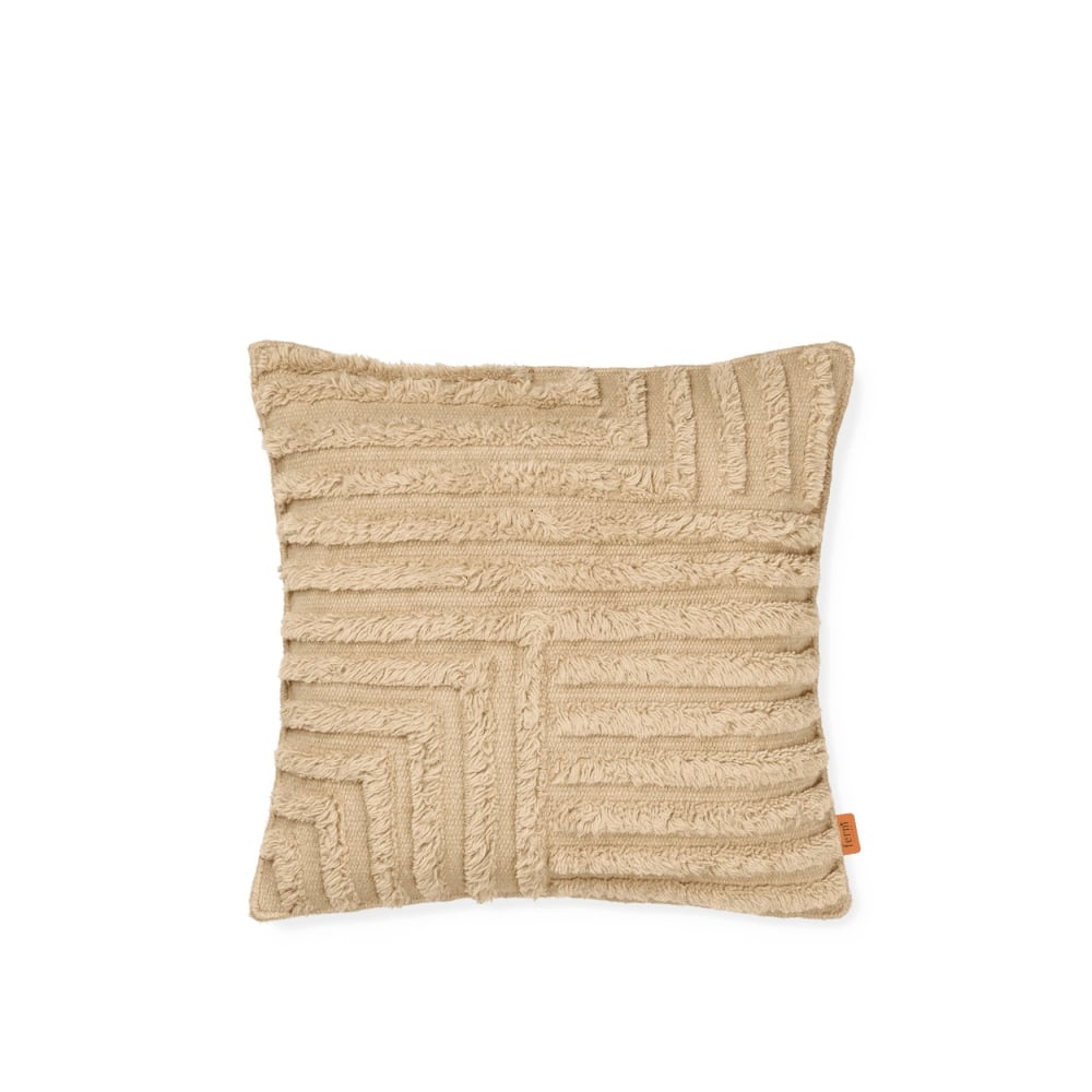 ferm LIVING Crease Wool Cushion (Light Sand)