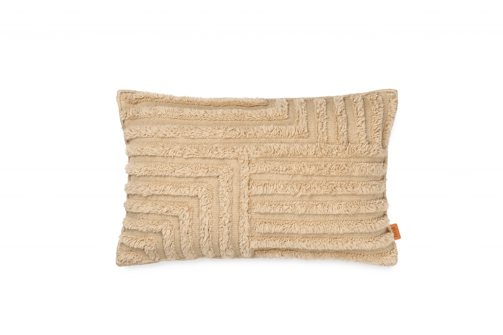 ferm LIVING Crease Wool Cushion Rectangular (Light Sand)