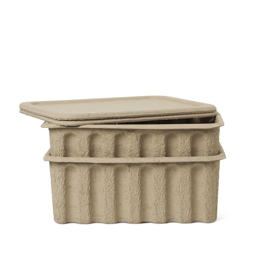 ferm LIVING Paper Pulp Box Set of 2 Large (Brown)