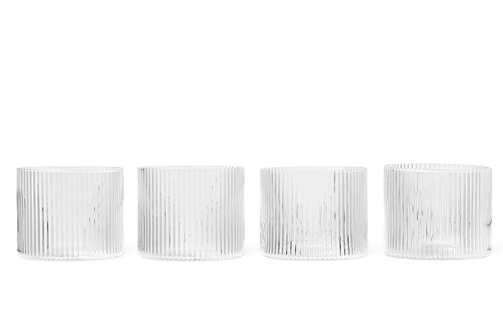 ferm LIVING Ripple Low Glasses Set of 4 (Clear)