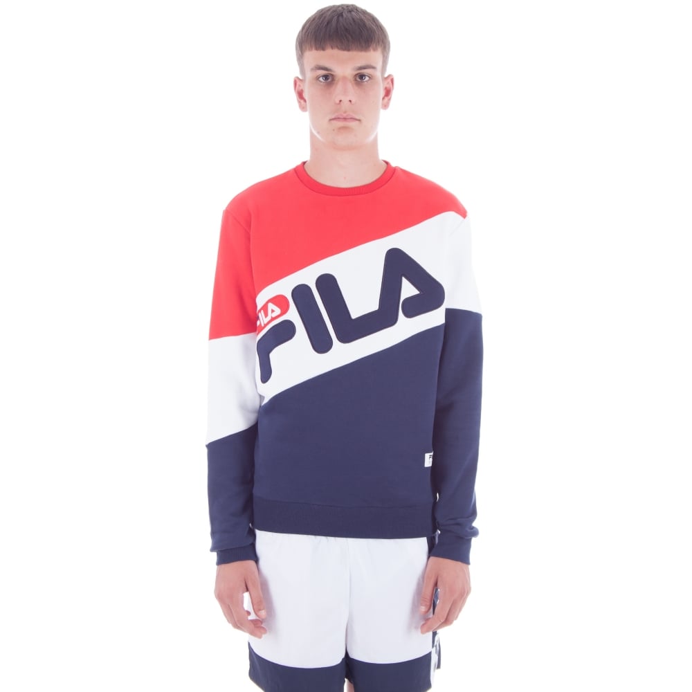 FILA Black Line Alec Panel Crew Neck Sweatshirt (Chinese Red)