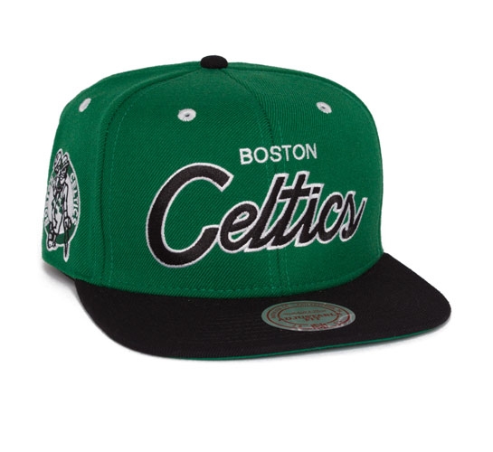 Mitchell & Ness Boston Celtics Vintage Script Snapback Cap (Green/Black)