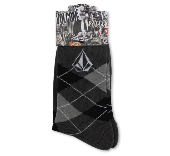 Volcom Men's Socks - Argyle (Dark Grey)