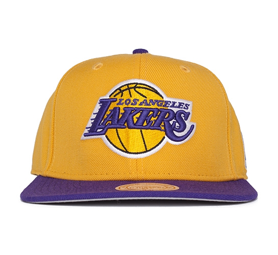 Mitchell & Ness Los Angeles Lakers 2 Tone Snapback Cap (Yellow/Purple)
