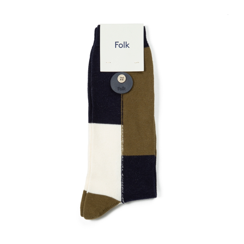 Folk Combination Socks (Military Green Mix)