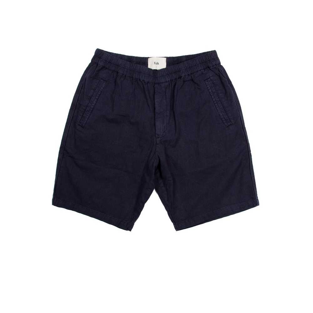 Folk Cotton Linen Shorts (Summer Navy)