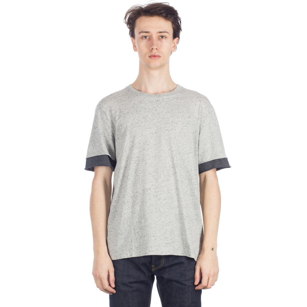 Folk Double Sleeve T-Shirt (Grey Fleck Charcoal)
