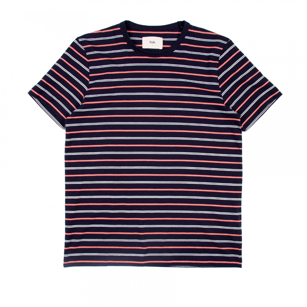 Folk Horizon T-Shirt (Navy/Rhubarb/Ecru)