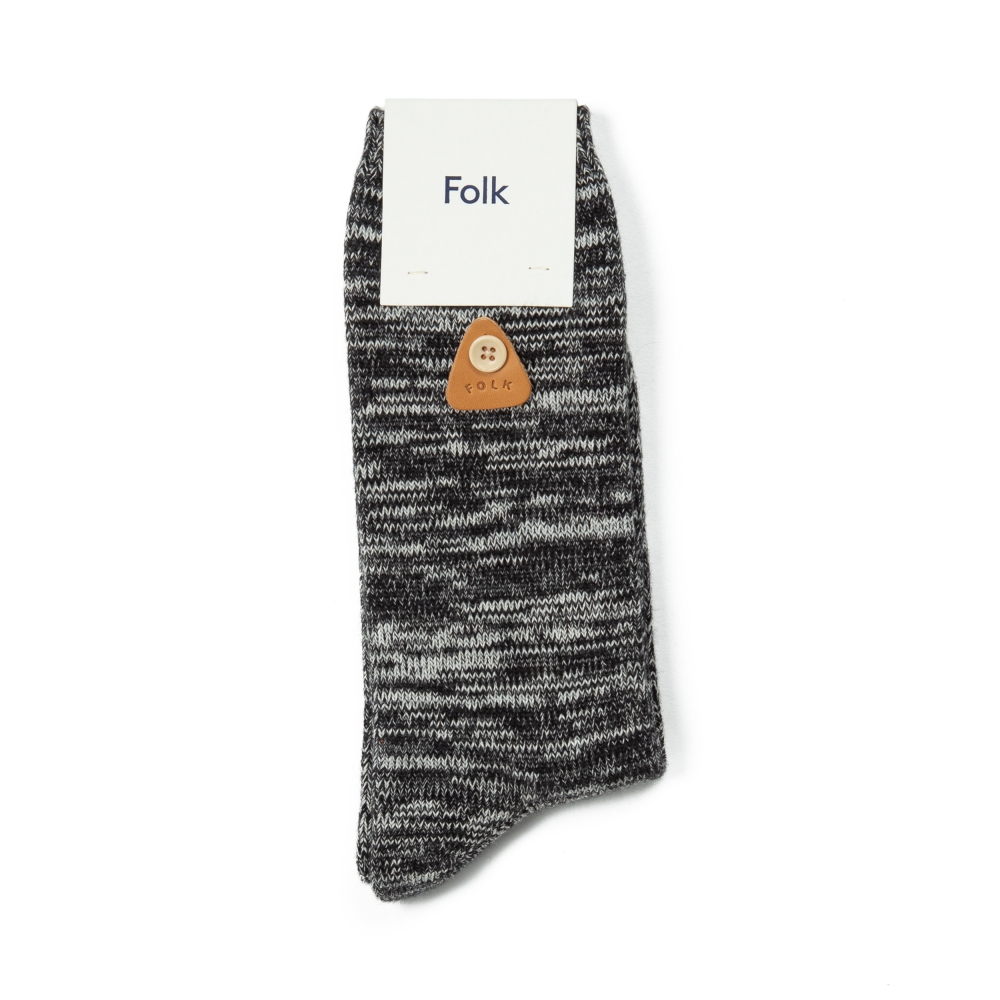 Folk Melange Socks (Black Melange)