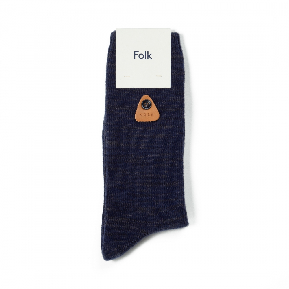 Folk Melange Socks (Washed Navy Melange)