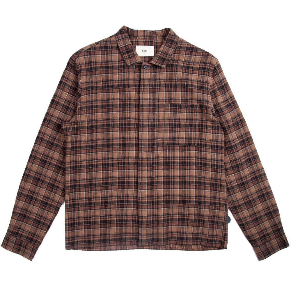 Folk Patch Shirt (Brown Multi Check)