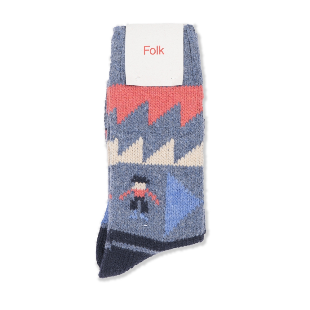 Folk People Socks (Bright Blue)