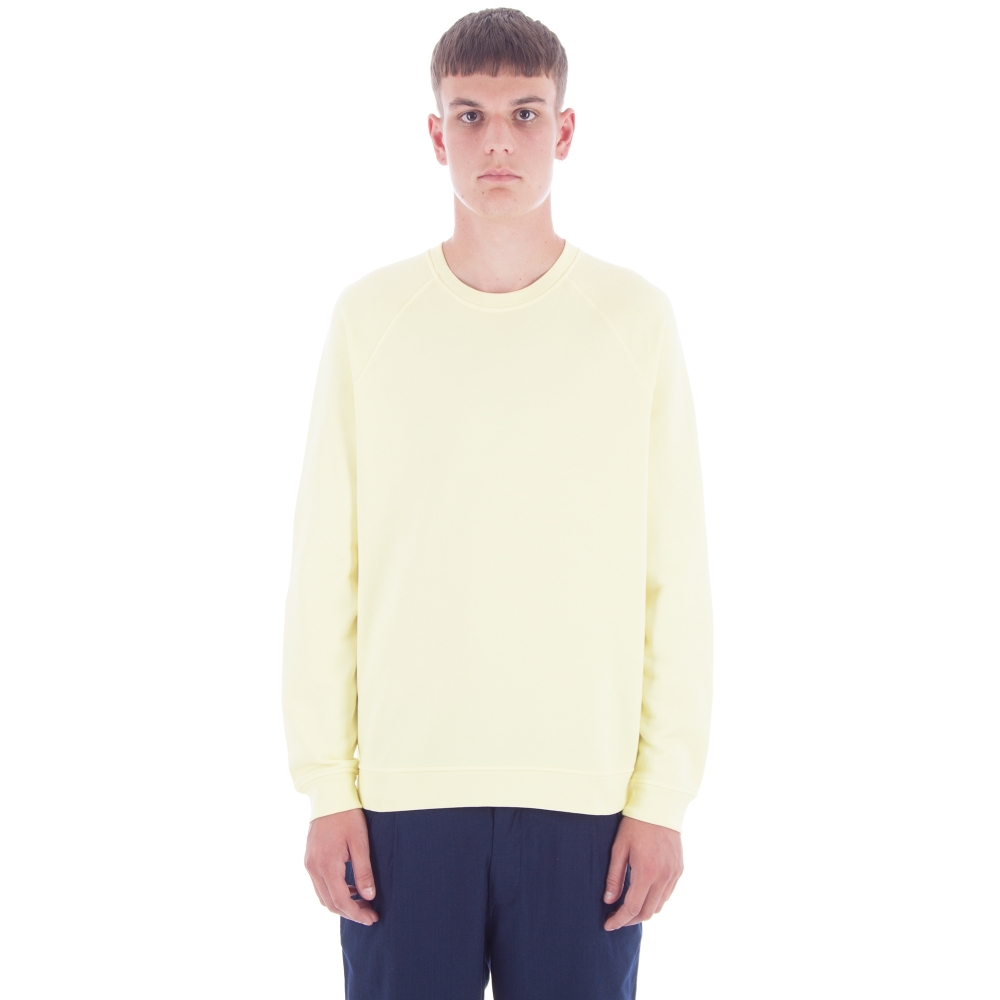 Folk Raglan Crew Neck Sweatshirt (Soft Lemon Yellow)