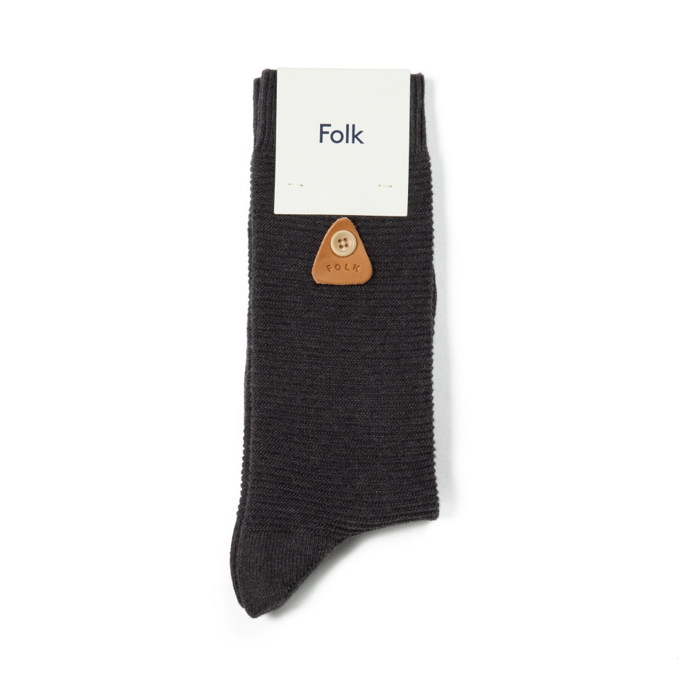Folk Rib Socks (Charcoal)