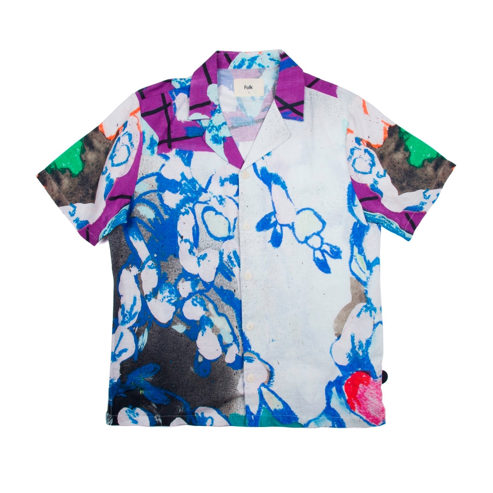 Folk Soft Collar Shirt (Roller Print)